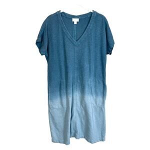 J Jill Fit French Terry Blue Ombré Dress Women's XS